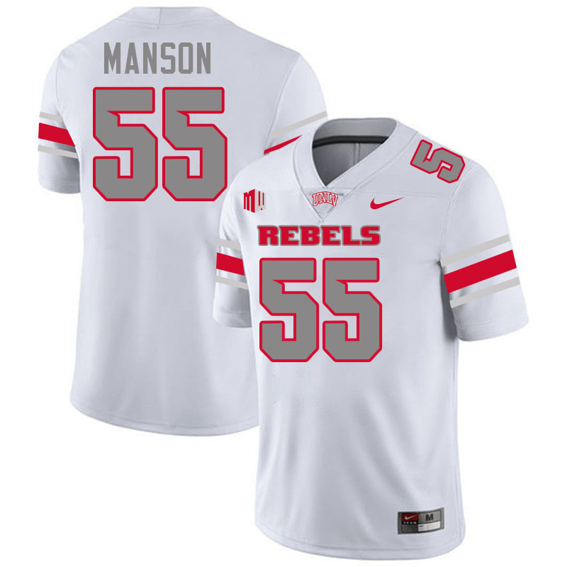 #55 Donavan Manson UNLV Rebels College Football Jersey Stitched-White
